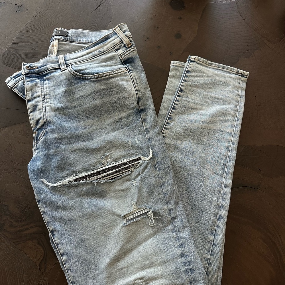 Light Blue Distressed Men's Jeans